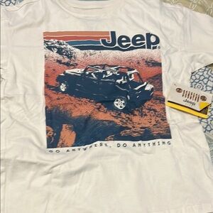 Jeep Adventure T-Shirt in White and Red